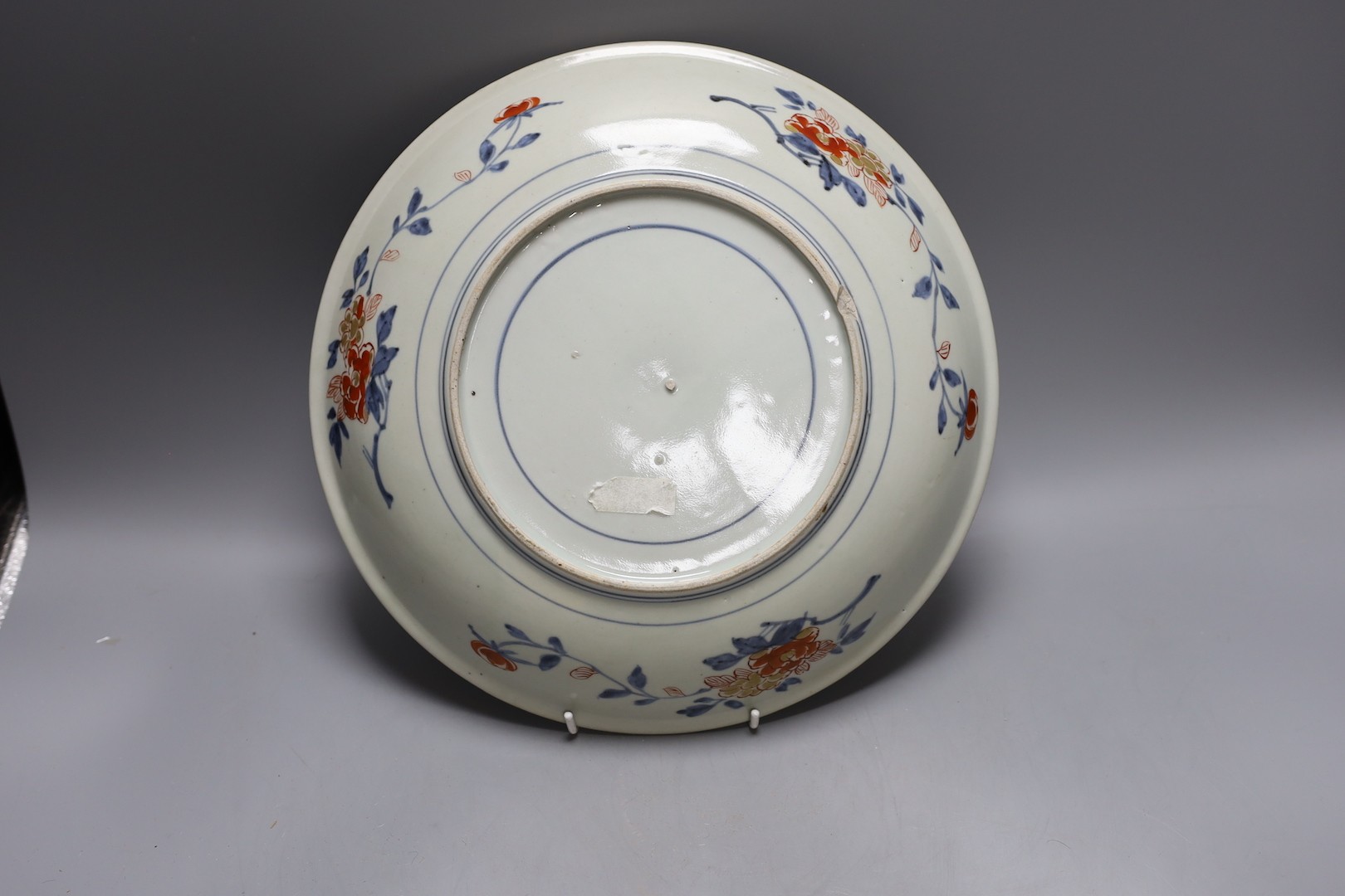 An 18th century Japanese Arita dish, 32cm, and another similar.